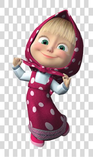 Download Playful Masha in Polka Dots PNG file