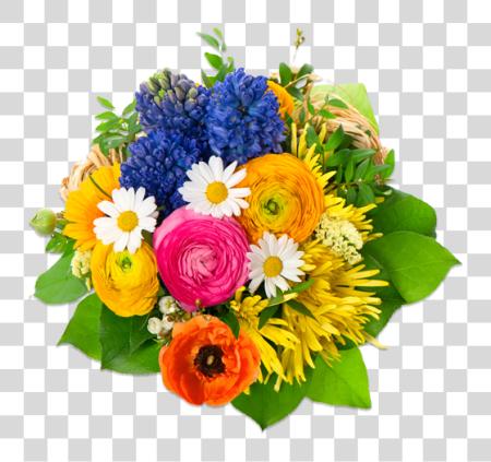 Download Colorful Flower Bouquet and Spring Floral Arrangement PNG file