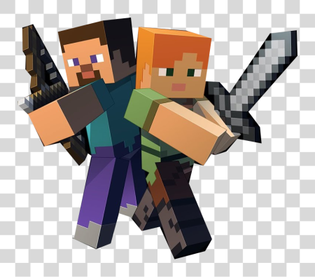 Download Minecraft personajes con arma PNG file