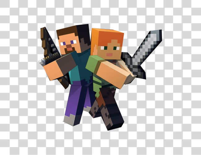 Download Minecraft personajes con arma Clip arte