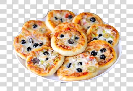 Download mini pizzas con varios ingredientes PNG file