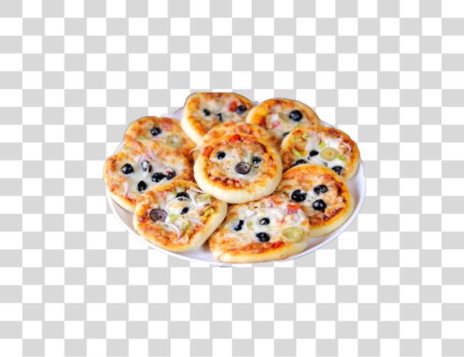 Download mini pizzas con varios ingredientes Clip arte