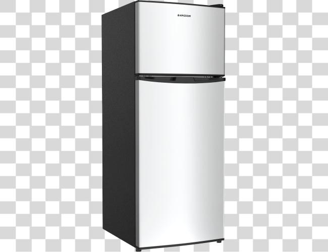 Download Mini Refrigerator in Stainless Steel Clip Art