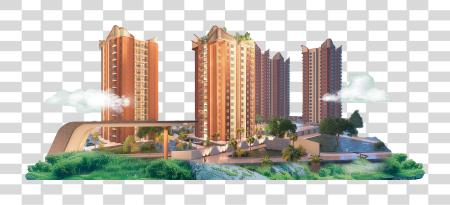 Download Cityscape Of Modern Apartment Complex PNG file