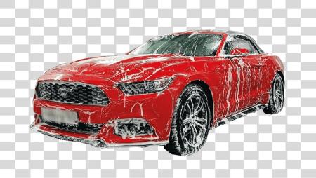 Download  rojo coche obteniendo a espuma lavar PNG file