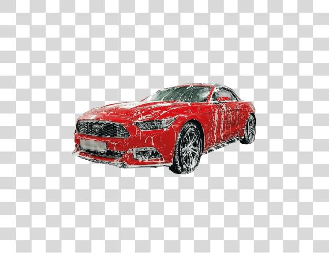 Download  Red Car Getting a Foam Wash Clip Art