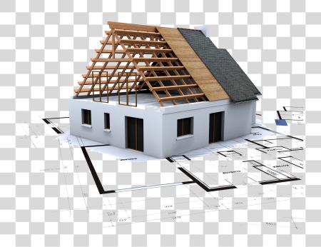 Download House Design Architectural Blueprint and Roofing Cutout PNG file