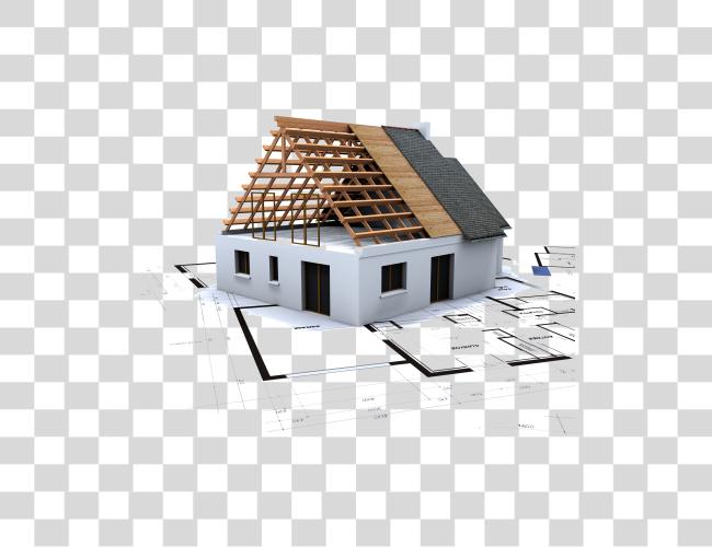 Download House Design Architectural Blueprint and Roofing Cutout Clip Art