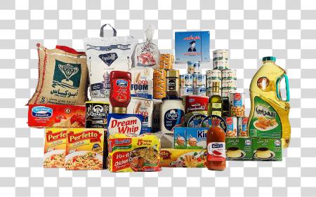 Download Variety of Food Items in a Grocery Store PNG file