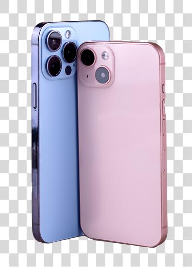 Download Two iPhones Back to Back Rose Gold and Blue PNG file