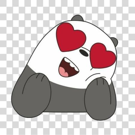 Download Panda We Bare Bears got heart shaped eyes PNG file