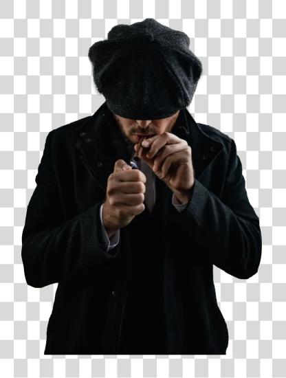 下载 一个 man wearing 一个 flat cap jacket 和 tie  PNG file