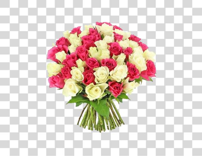 Download A Bountiful Bouquet of Pink and White Roses Clip Art