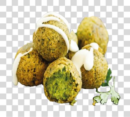 Download Plate of Delicious Looking Falafel PNG file