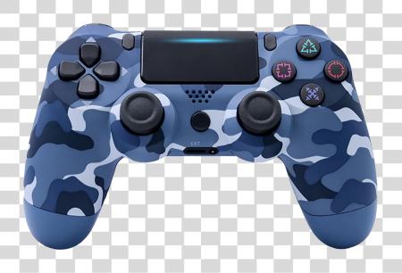 Download ps4 controller joystick covered in blue camouflage pattern PNG file