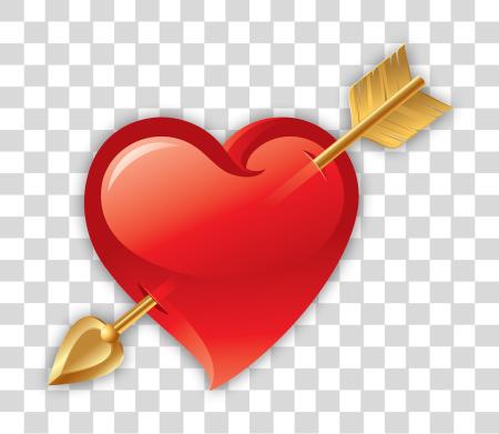 Download Red Heart Crossed by an Arrow PNG file