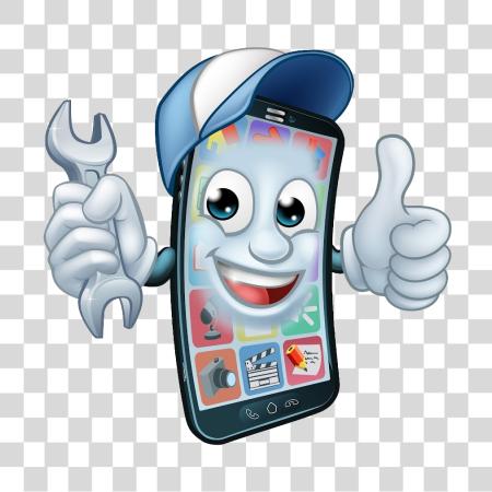 Download smartphone repair cartoon PNG file