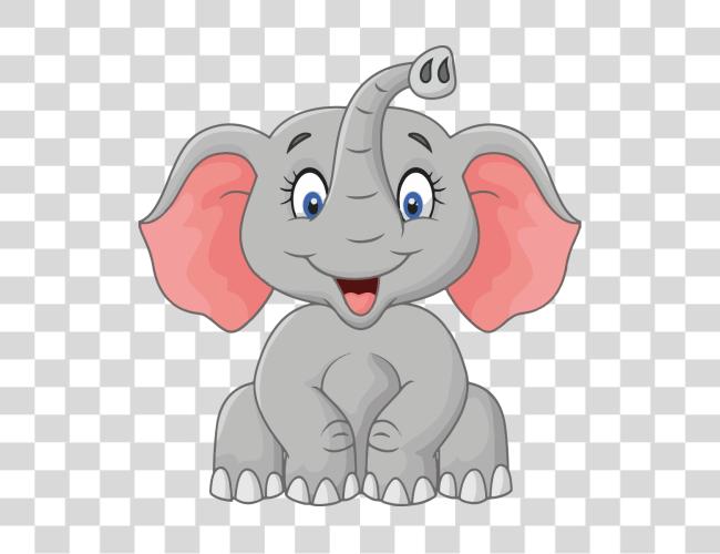 Download Smiling Cartoon Elephant Clip Art