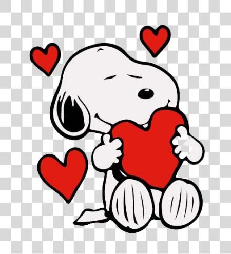 Download snoopy perro sosteniendo grande corazón forma PNG file