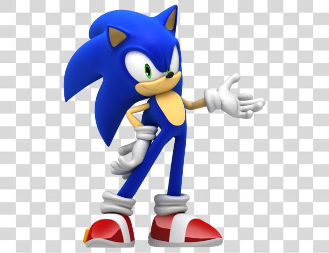 Download The famous Sonic the Hedgehog character pointing his hand Clip Art