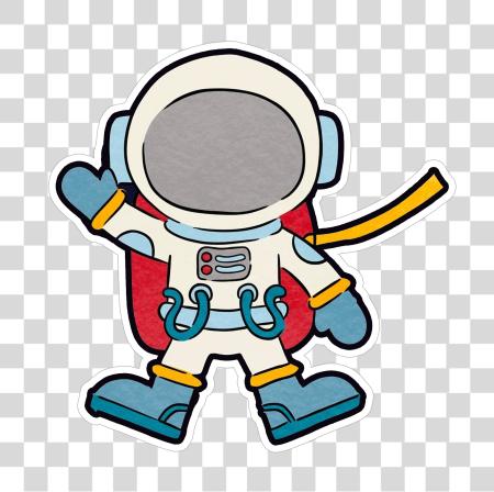 Download space astronaut character waving his hand and floating in space PNG file