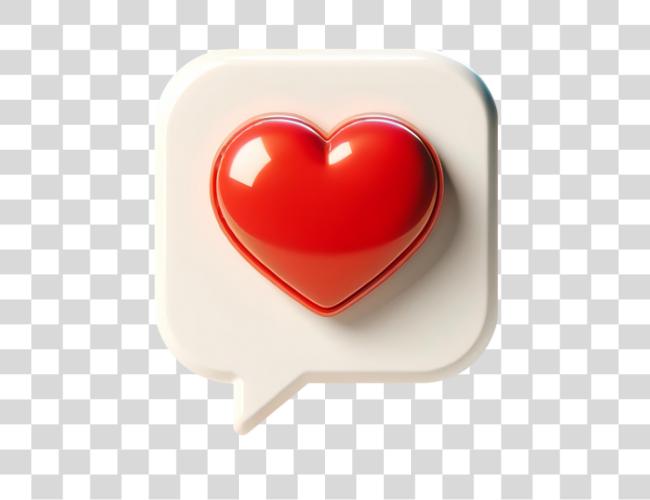 Download illustrated white speech bubble with a red heart inside it Clip Art