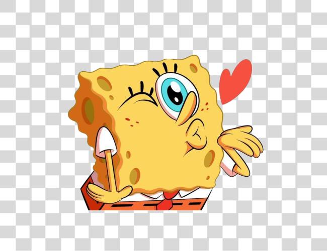 Download bob esponja pantalones cuadrados soplando un beso con corazón forma Clip arte