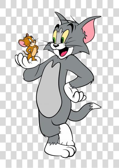 Download tom y jerry de pie en His mano PNG file