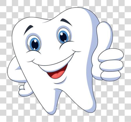 Download Cartoon Tooth with a Big Smile and Giving a Thumbs Up PNG file