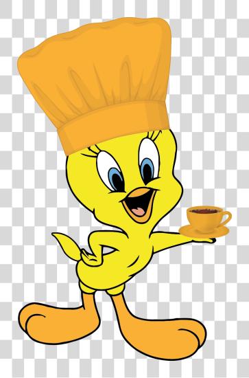 Download Tweety Bird with a Chef Hat PNG file