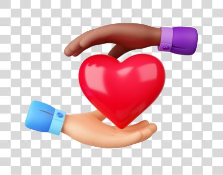 Download 3d Illustration Two Hands Holding a Heart PNG file