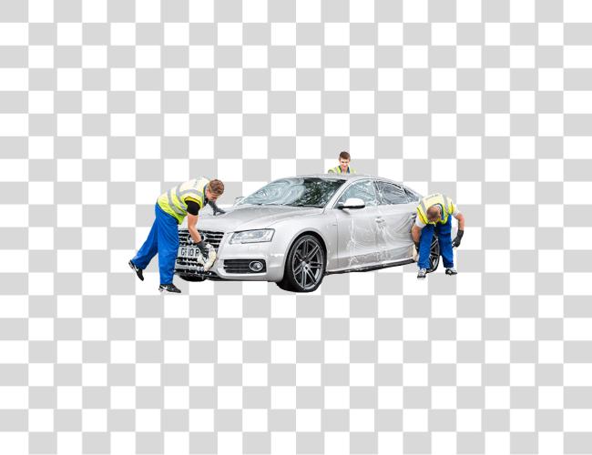 Download Thee Guys Washing Car at Car Wash Center Clip Art