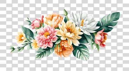 Download A Vibrant Watercolor Floral Arrangement PNG file