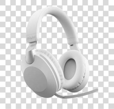 Download White Wired Headset with Microphone PNG file