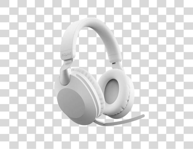 Download White Wired Headset with Microphone Clip Art