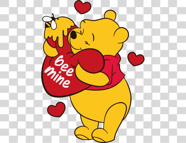 Download Winnie the Pooh in a Valentines Day theme Clip Art