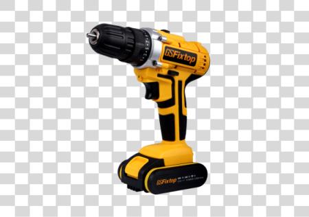 Download Yellow Electric Drill with Removable Battary PNG file