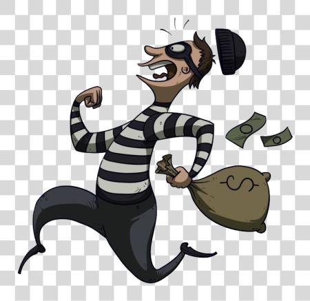 Download Thief Robber Running Away With Money PNG file