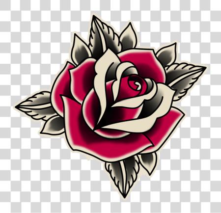 Download rosa escuela Old Sticker Hq Old escuela Tattoo rosas PNG file