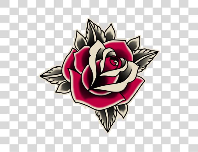 Download Rose School Old Sticker Hq Old School Tattoo Roses Clip Art