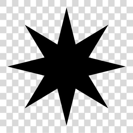 Download Black Star 8 Point Star Icon PNG file