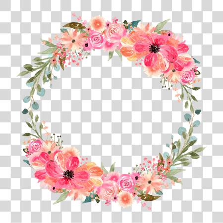 تحميل Watercolor Wreath Watercolor زهري بي ان جي ملف