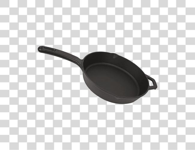 تحميل مستدير Cast حديد Skillet Frying Pan مقطوعة فن