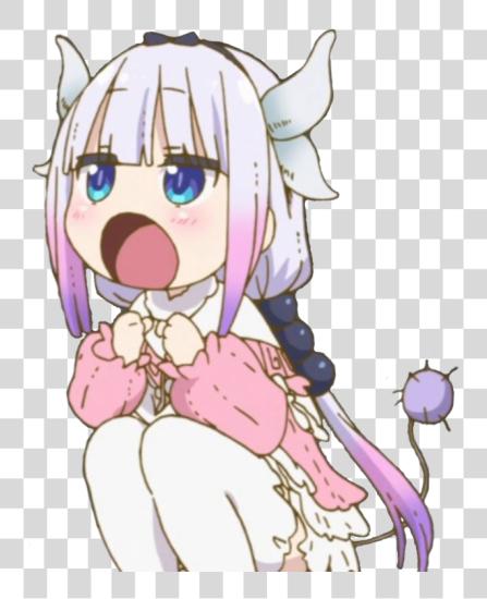 Download Dragon Maid Kanna comiendo PNG file