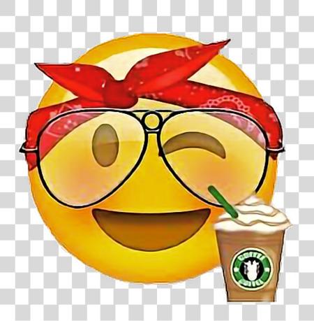 Download usethis emoji starbucks lol lindo wink emojis emoji con Bandana PNG file