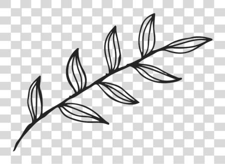 Download Elegant Rubber Stamp Flower Leaf With Outline PNG file