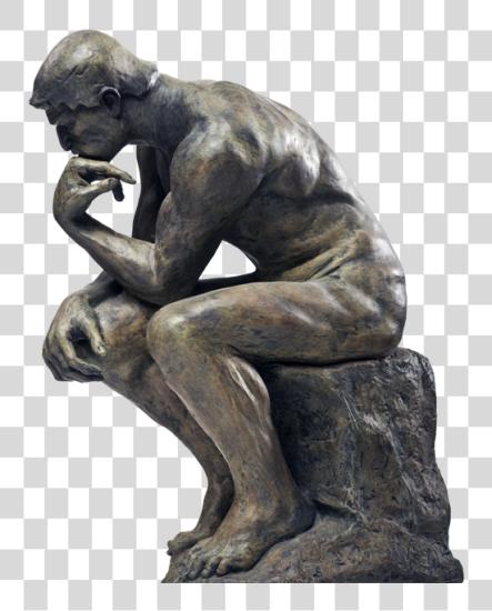 Download Sculpture Thinking Man Thinking Man Statue PNG file