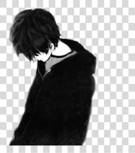 Download Sad Boy Black Only Me Anime Boy Depression Drawings Of A Boy PNG file