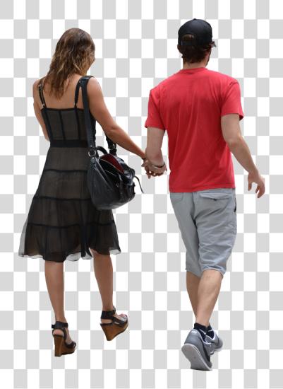 Download Back View Of Couple Walking Away People Walking PNG file