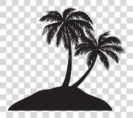 Download Island With Palm Trees Silhouette Palm Tree Silhouette PNG file